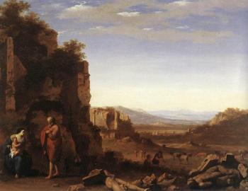 Cornelis Van Poelenburgh : Rest On The Flight Into Egypt